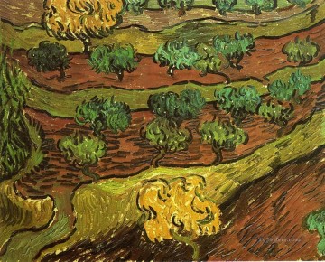  Hill Art - Olive Trees against a Slope of a Hill Vincent van Gogh